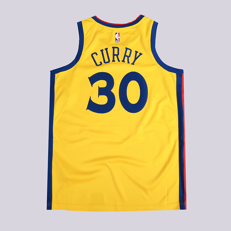 мужская желтая майка Nike Stephen Curry City Edition Swingman Jersey 912101-728 - цена, описание, фото 4